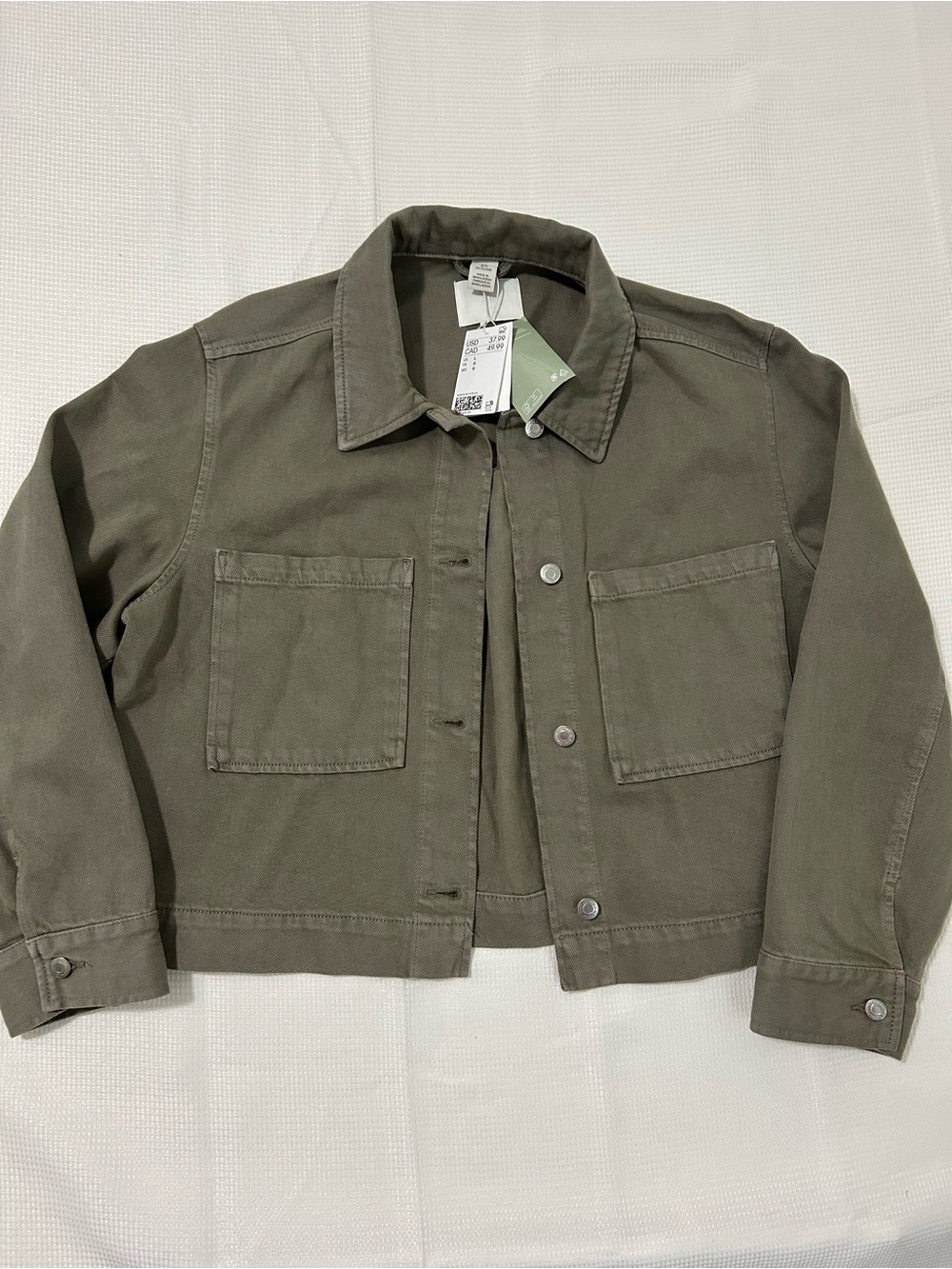 NWT Women’s H&M Olive Utility Jacket - Casual Button-Up Jacket Size L